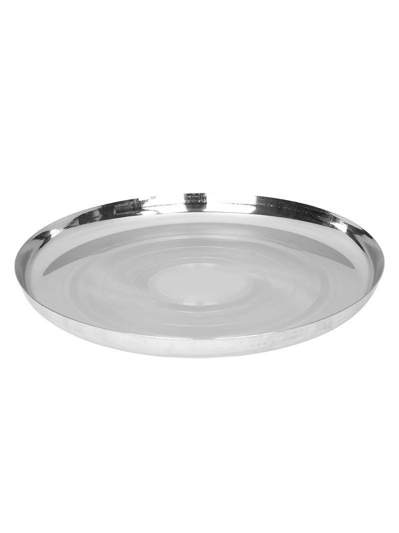 Neelam Neelam Stainless Steel 8 22 Gauge Diamond JK Khumcha Thali 18 cm Set of 4 Perfect for Daily Use Special Occasions HighQuality Food Grade Material Stylish Look Ideal for Home Restaurant  - Image 2
