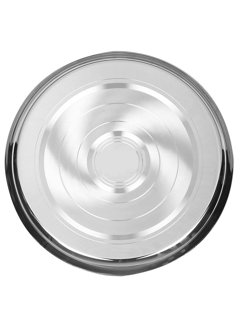 Neelam Neelam Stainless Steel 8 22 Gauge Diamond JK Khumcha Thali 18 cm Set of 4 Perfect for Daily Use Special Occasions HighQuality Food Grade Material Stylish Look Ideal for Home Restaurant  - Image 3