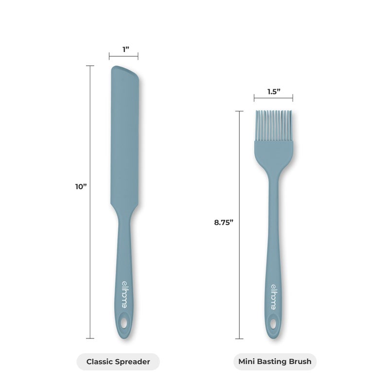 Elihome Mini Silicone Basting Pastry Brush, Cooking Brush for Oil Sauce Butter Marinades, Food Brushes for BBQ Grill Kitchen Baking, Baster Brushes Food Grade, Slate Teal Grey - Image 5