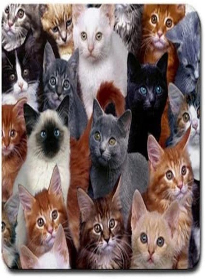 Ergonflow Cats Galore Mouse Pad, Square Anti-Slip Rubber Mousepad, Premium-Textured Mouse Mat, Cute Office Mouse Pads for Women Men Computer Laptop - Image 1