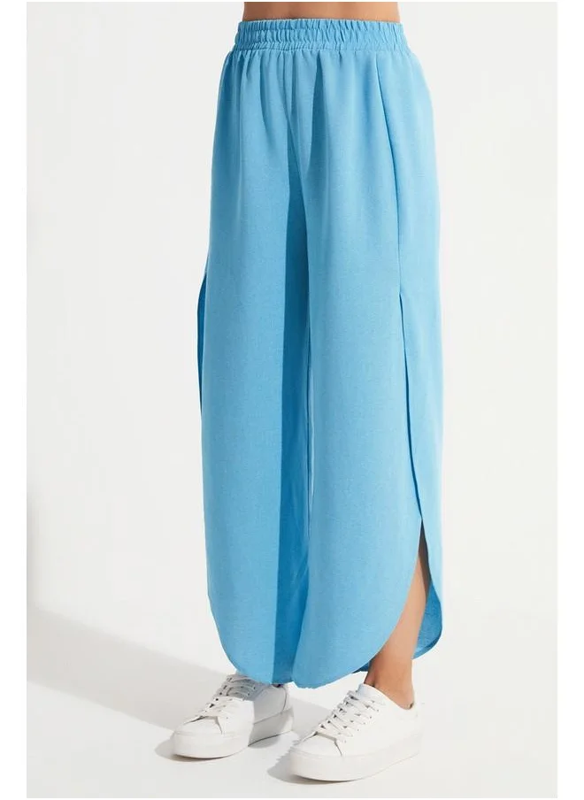 جون June Slit Detailed Trouser Turquoise