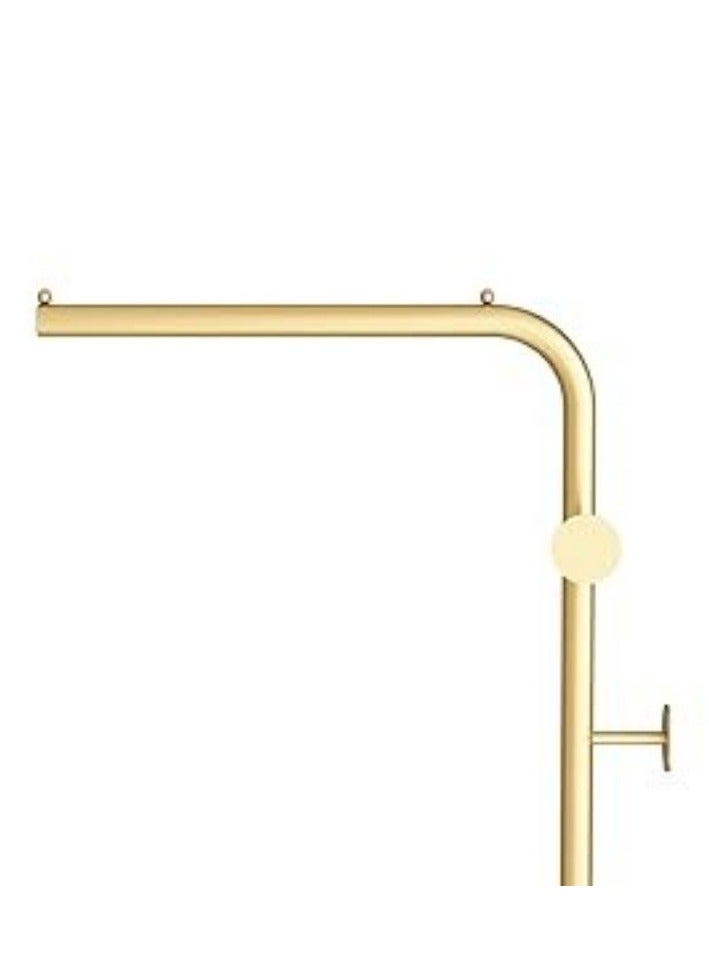 Bluejw Metal Coat Rack Freestanding With Marble Base 66.9 Inch/170Cm Entryway Coats Hanger Stand With 3 Hooks Use For Home Bedroom Hotel Hall Tree For Coats Hats Scarves Clothes And Handbags Gold - Image 3