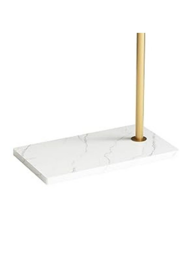 Bluejw Metal Coat Rack Freestanding With Marble Base 66.9 Inch/170Cm Entryway Coats Hanger Stand With 3 Hooks Use For Home Bedroom Hotel Hall Tree For Coats Hats Scarves Clothes And Handbags Gold - Image 5