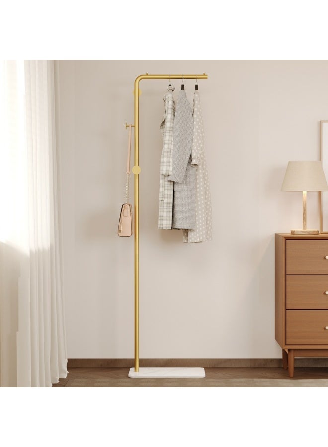 Bluejw Metal Coat Rack Freestanding With Marble Base 66.9 Inch/170Cm Entryway Coats Hanger Stand With 3 Hooks Use For Home Bedroom Hotel Hall Tree For Coats Hats Scarves Clothes And Handbags Gold - Image 1