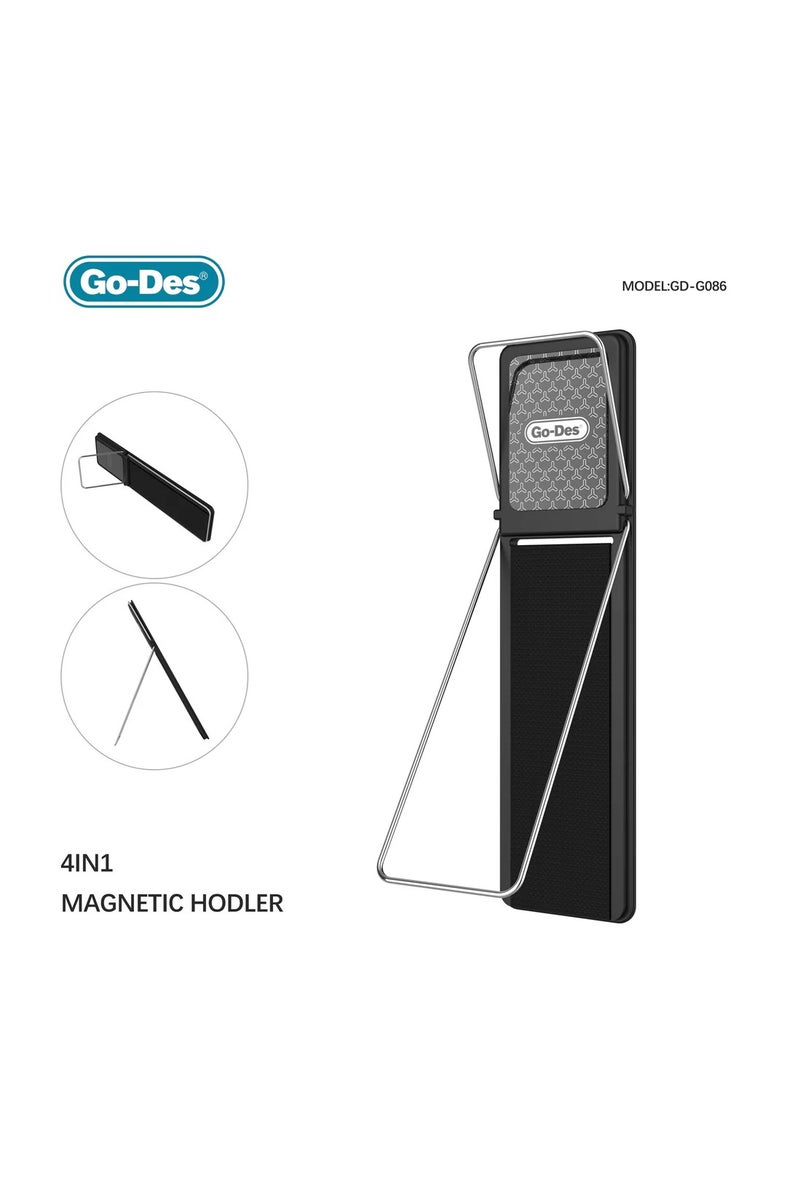 GO-DES Magnetic Phone Ring Holder with Elastic Strap 4in1 Ultra Thin Invisible Grip Stand Car Mount Compatible - Image 3