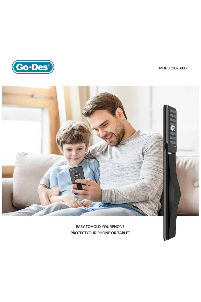 GO-DES Magnetic Phone Ring Holder with Elastic Strap 4in1 Ultra Thin Invisible Grip Stand Car Mount Compatible - Image 4