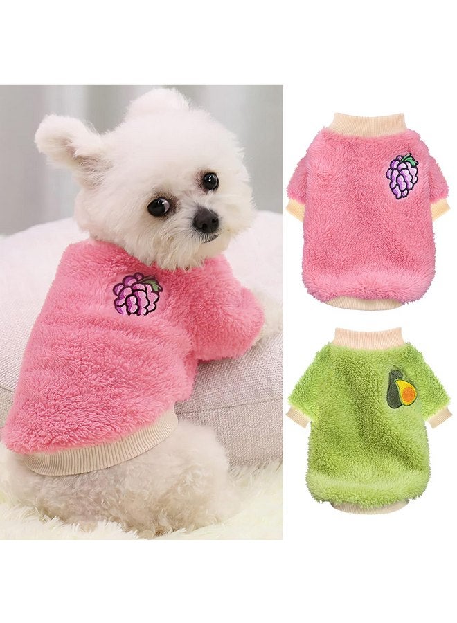 كنزات كلاب مقاس XXS للكلاب الصغيرة والبنات، قطعتان من الكنزات الصوفية الدافئة للكلاب الصغيرة لفصل الشتاء، سترة جرو لطيفة، سترة شيواوا، ملابس كلاب صغيرة للبنات - Image 1