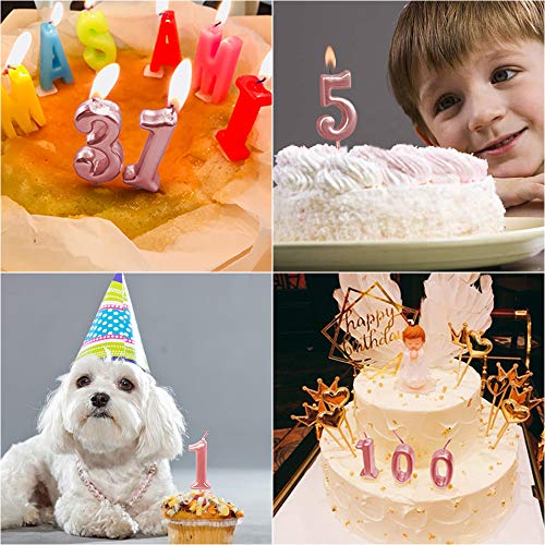 XNOVA 8th Birthday Candle Eight Years Pink Happy Birthday Number 8 Candles for Cake Topper Decoration for Party Kids Adults Numeral 80 84 85 68 58 18 - Image 4