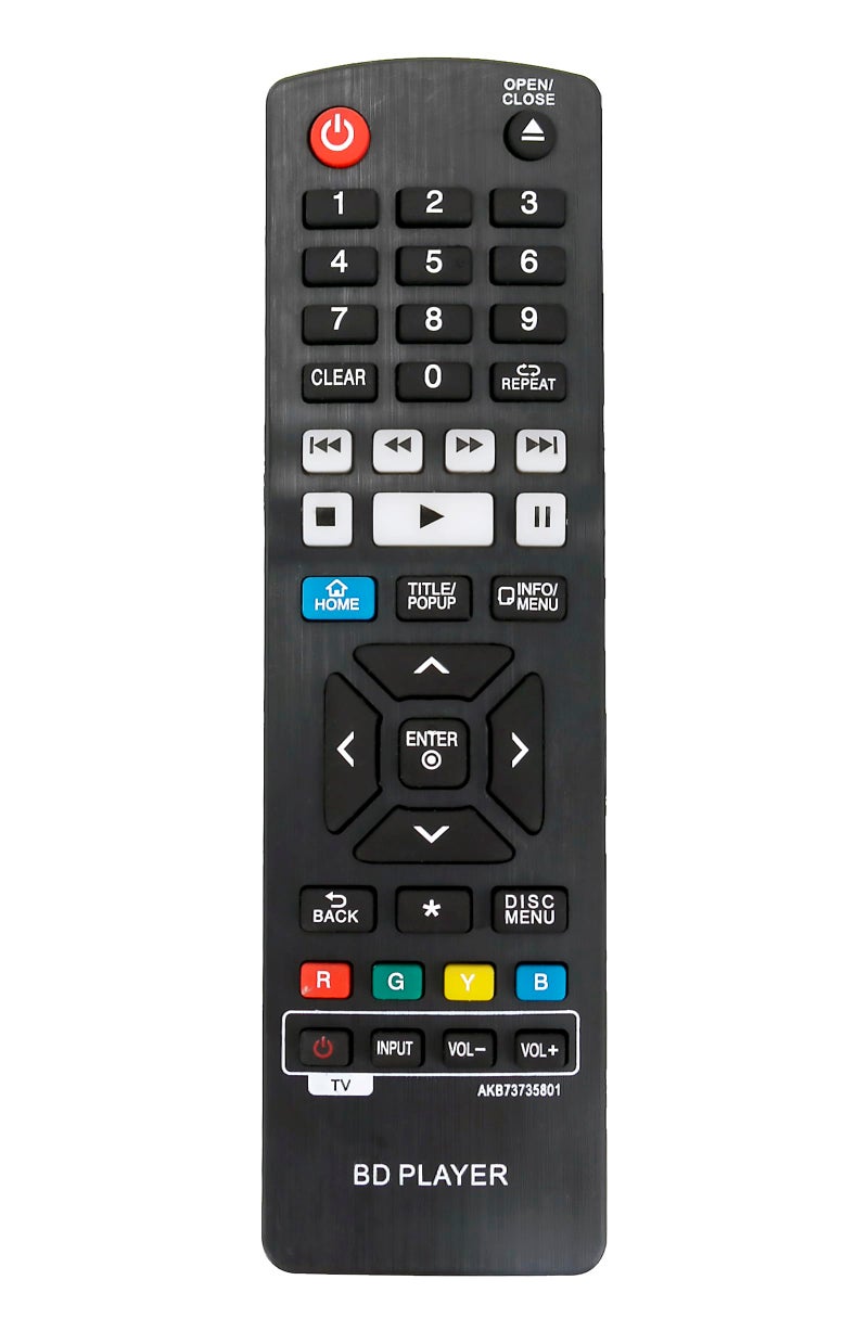 Vinabty AKB73735801 Replaced Blue ray Player Remote fit for LG Blu-ray Disc DVD Player UP970 BP330 BP530 BP540 BP735 Bp735b BPM33 BPM54, Sub AKB73735806 AKB73896401 - Image 1