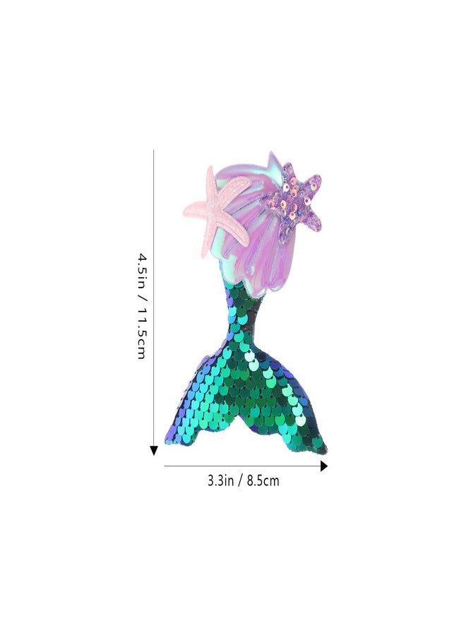 Beaupretty 2PCS Mermaid Hair Clips Sequin Mermaid Hairpins Glitter Princess Mermaid Hair Accessories for Grils Women for Birthday Holiday Halloween - Image 2