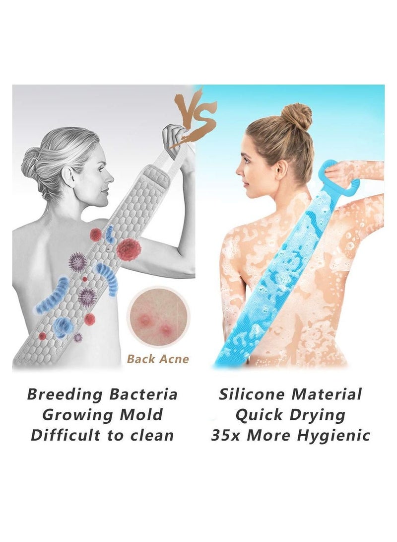 Back Scrubber for Shower, 30 inches Choosing Bath Body Brush Silicone Extra Long Exfoliating With Handle, Deep Clean and Invigorate Skin, Men Women - Image 4