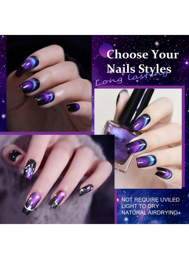 MAJOR DIJIT Cat Eye Nail Polish Quick Dry Glitter Nail Polish With Magnetic Stick Vegan And Crueltyfree Nail Paint Art For Nail Salon  - Image 5