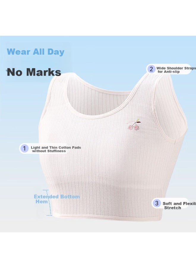 Long time companion Jiusuiban Children's Underwear, Girls' Developmental Bra For Ages 8-10, Anti-nipple Show, For Older Children, Jacquard Breathable Vest - Image 3