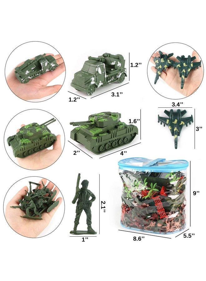 3 otters 3 قنادس 307 قطعة مجموعة رجال الجيش العسكرية، مجموعة معركة عسكرية جنود بلاستيكيين للأولاد والبنات، مع حاوية تخزين - Image 2