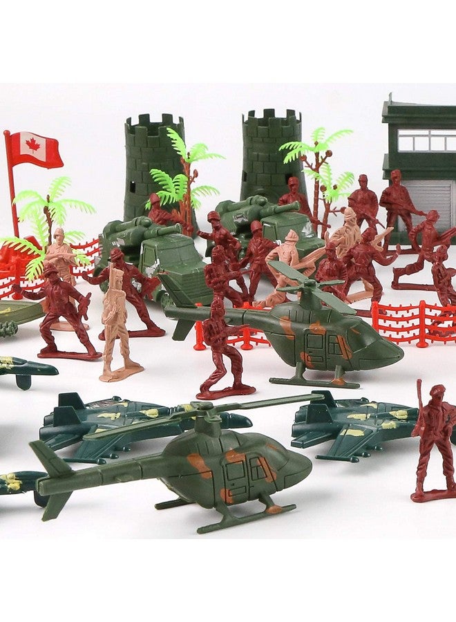 3 otters 3 قنادس 307 قطعة مجموعة رجال الجيش العسكرية، مجموعة معركة عسكرية جنود بلاستيكيين للأولاد والبنات، مع حاوية تخزين - Image 4