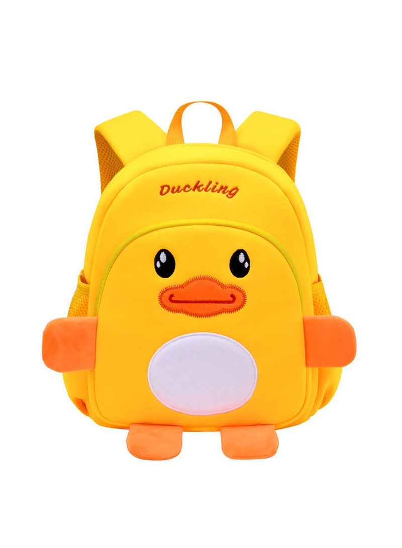 حقيبة ظهر بتصميم بطة صفراء لطيفة على شكل كارتون للأطفال حقيبة مدرسية مقاومة للماء لأطفال روضة الأطفال - Image 1