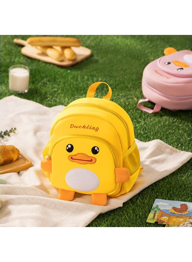 حقيبة ظهر بتصميم بطة صفراء لطيفة على شكل كارتون للأطفال حقيبة مدرسية مقاومة للماء لأطفال روضة الأطفال - Image 5