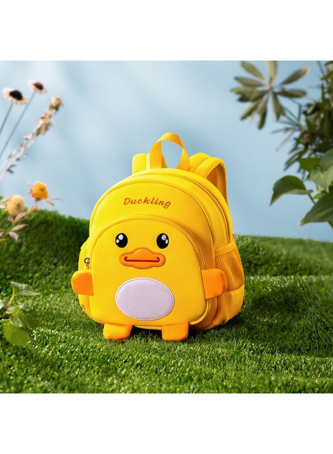 حقيبة ظهر بتصميم بطة صفراء لطيفة على شكل كارتون للأطفال حقيبة مدرسية مقاومة للماء لأطفال روضة الأطفال - Image 4