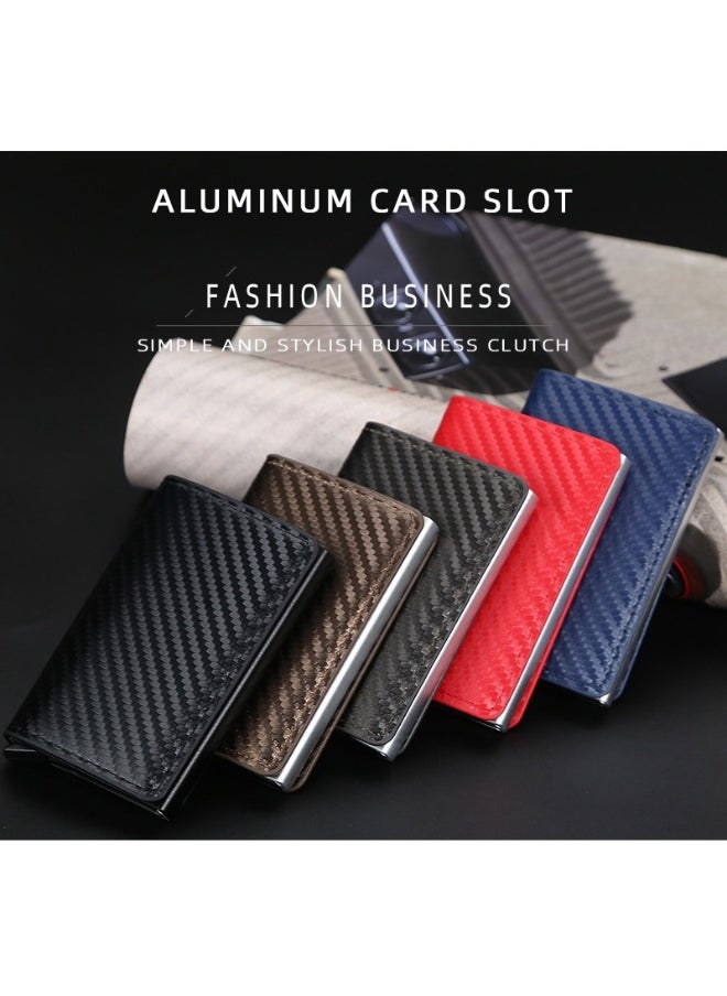 baellerry Men's Card Bag Card Sleeve Anti-degaussing RFID Wutomatic Card Men's Bank Card Clip Wallet  - Image 5