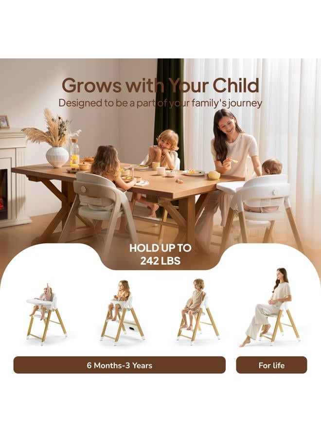 Tinyiota Baby High Chair for Babies and Toddlers (Wood Color) - Image 2