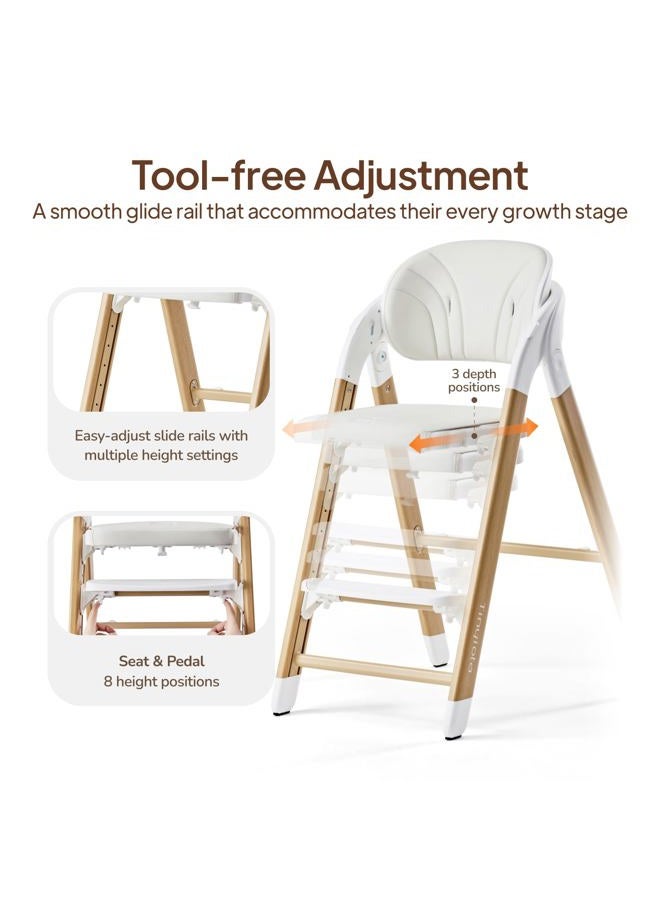 Tinyiota Baby High Chair for Babies and Toddlers (Wood Color) - Image 4