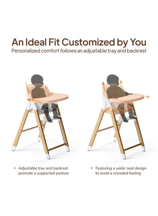 Tinyiota Baby High Chair for Babies and Toddlers (Wood Color) - Image 3