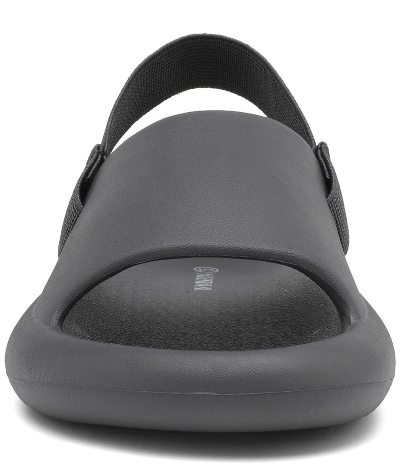 INMINPIN Toddler Boys Girls Slides Sandals Comfort Beach Pool Shower Slippers with Elastic Back Strap, Dark Grey, 5 Toddler - Image 4