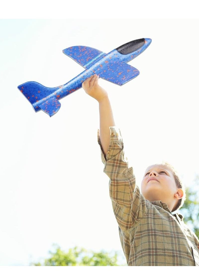 USTIDE 2 Pack Led Light Airplane,17.5" Large Throwing Foam Plane,2 Flight Mode Glider Plane,Flying Toy For Kids, Outdoor Sport Toys Birthday Party Favors Foam Airplane | ASSORTED - Image 2