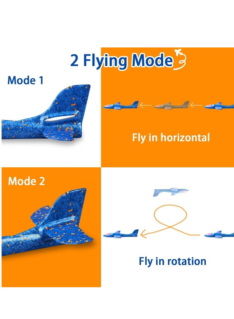 USTIDE 2 Pack Led Light Airplane,17.5" Large Throwing Foam Plane,2 Flight Mode Glider Plane,Flying Toy For Kids, Outdoor Sport Toys Birthday Party Favors Foam Airplane | ASSORTED - Image 4