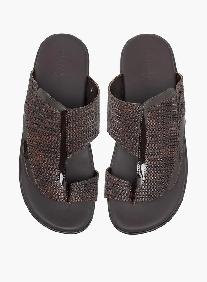 Al Waha Men Textured Leather Arabic Sandals