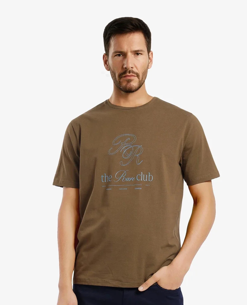 Rare Rabbit Men's Hd Printed Cotton T-Shirt