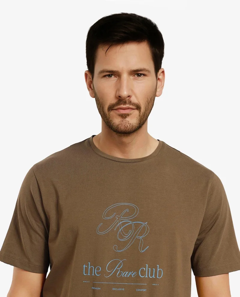 Rare Rabbit Men's Hd Printed Cotton T-Shirt