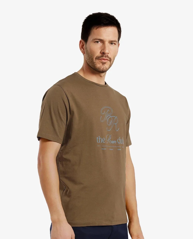 Rare Rabbit Men's Hd Printed Cotton T-Shirt