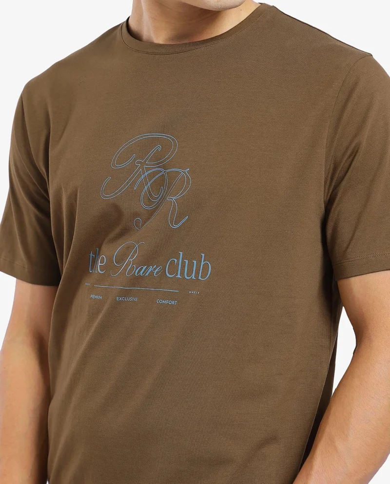 Rare Rabbit Men's Hd Printed Cotton T-Shirt