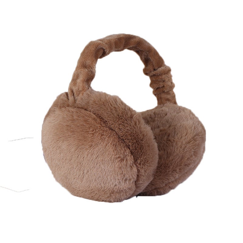 Thick Foldable Earmuffs for Kids Winter Unisex Foldable burger-brown 