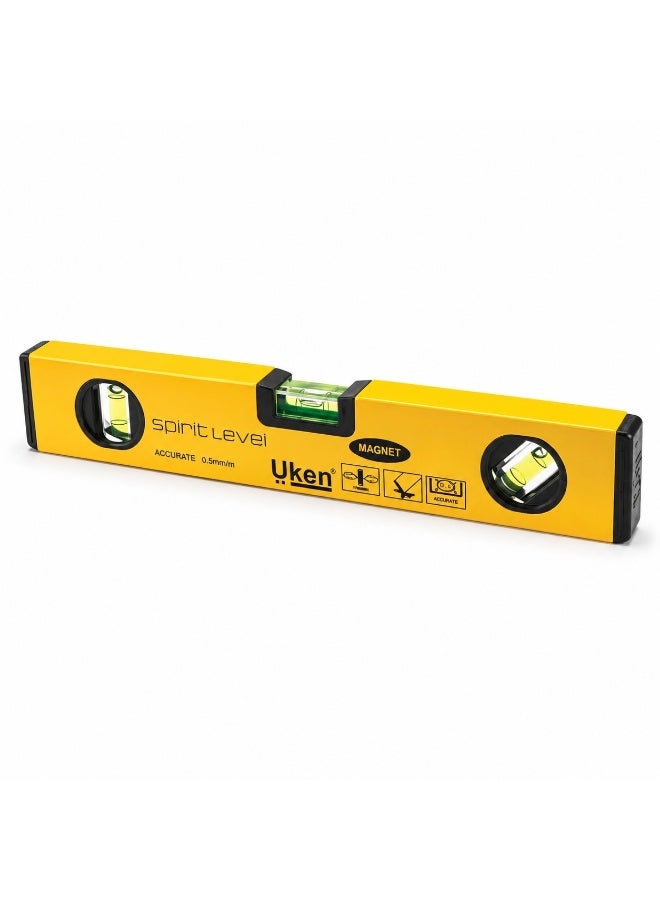 UKEN Spirit Level 16 Inch With Magnet, Magnetic Level Tool For Wall, Tile, Woodworking, Construction, Plumbing And DIY Measuring - Image 2
