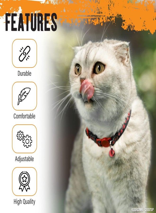 PAWSONIFY Naruto Akatsuki Breakaway Cat Collars for Girl & Boy Cats: Officially Licensed Naruto Akatsuki Cloak Inspired Anime Pet Accessories & Gifts, 8.5-12” Adjustable Cute Kitten Collar with Removable Bell - Image 3