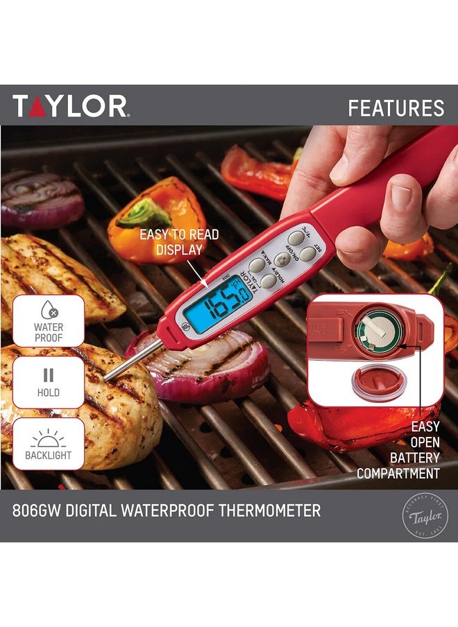 Taylor Digital Waterproof Thermometer with Bright Blue Backlight for Kitchen, Meat, Food, Grill, BBQ Cooking, Red, Standard,(806GW) - pzsku/ZB54BD9561672678743F5Z/45/_/1740118782/efe2feed-73e9-4d28-89dd-8e460614db84