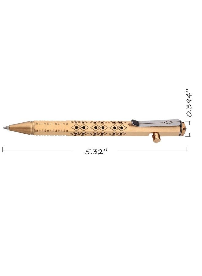 قلم بولت أكشن من النحاس الصلب متوافق مع عبوة إعادة تعبئة Pilot G2 بمشبك من الفولاذ المقاوم للصدأ بمقبض سداسي الحواف من ستة أطراف للاستخدام في الجيب والأعمال التجارية والاستخدام الشخصي باللون البرونزي (Pt636) - Image 4