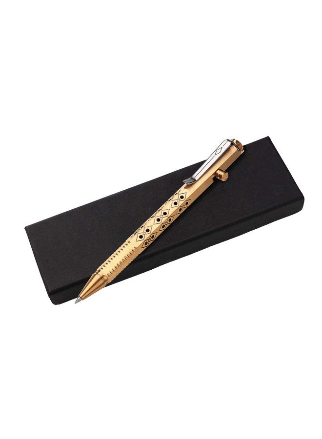 قلم بولت أكشن من النحاس الصلب متوافق مع عبوة إعادة تعبئة Pilot G2 بمشبك من الفولاذ المقاوم للصدأ بمقبض سداسي الحواف من ستة أطراف للاستخدام في الجيب والأعمال التجارية والاستخدام الشخصي باللون البرونزي (Pt636) - Image 5