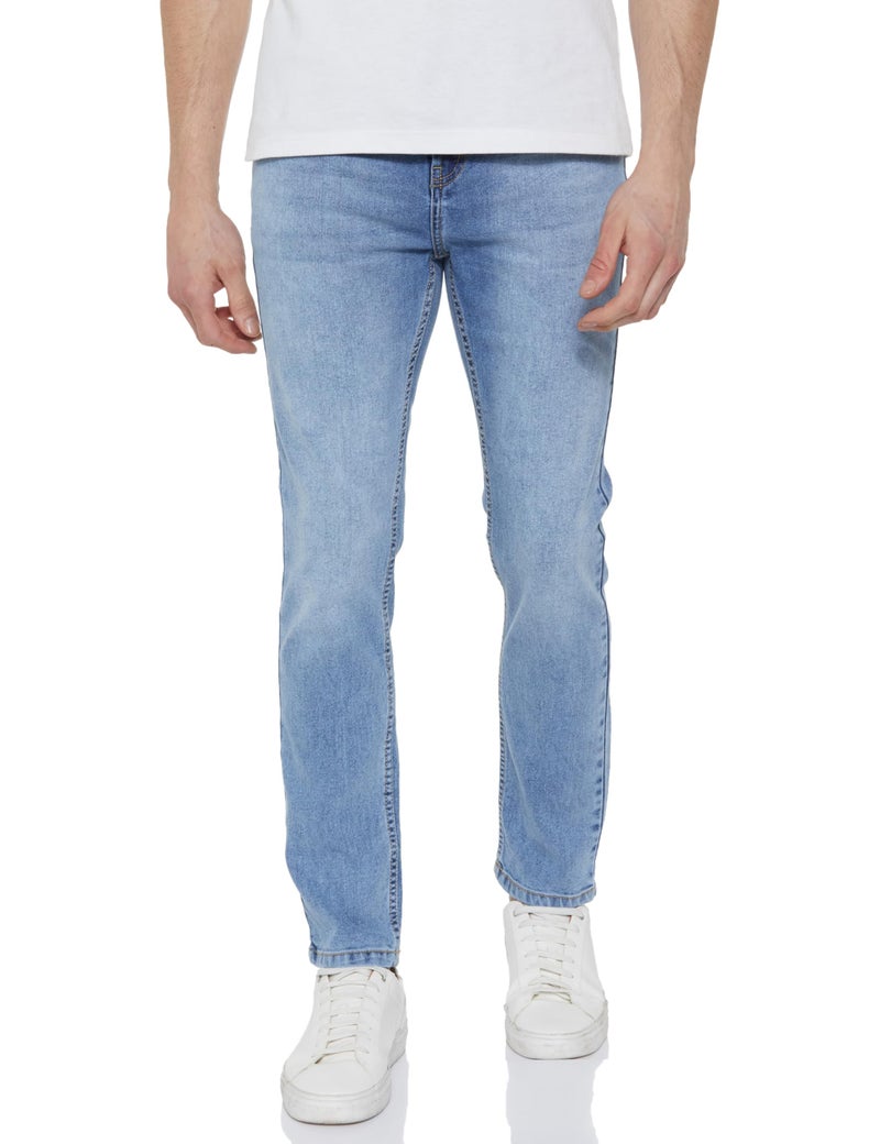 INKD Men's Stretchable Slim Fit Jeans (INKSS23MJN-006-Seaside Slate-28) - Image 1