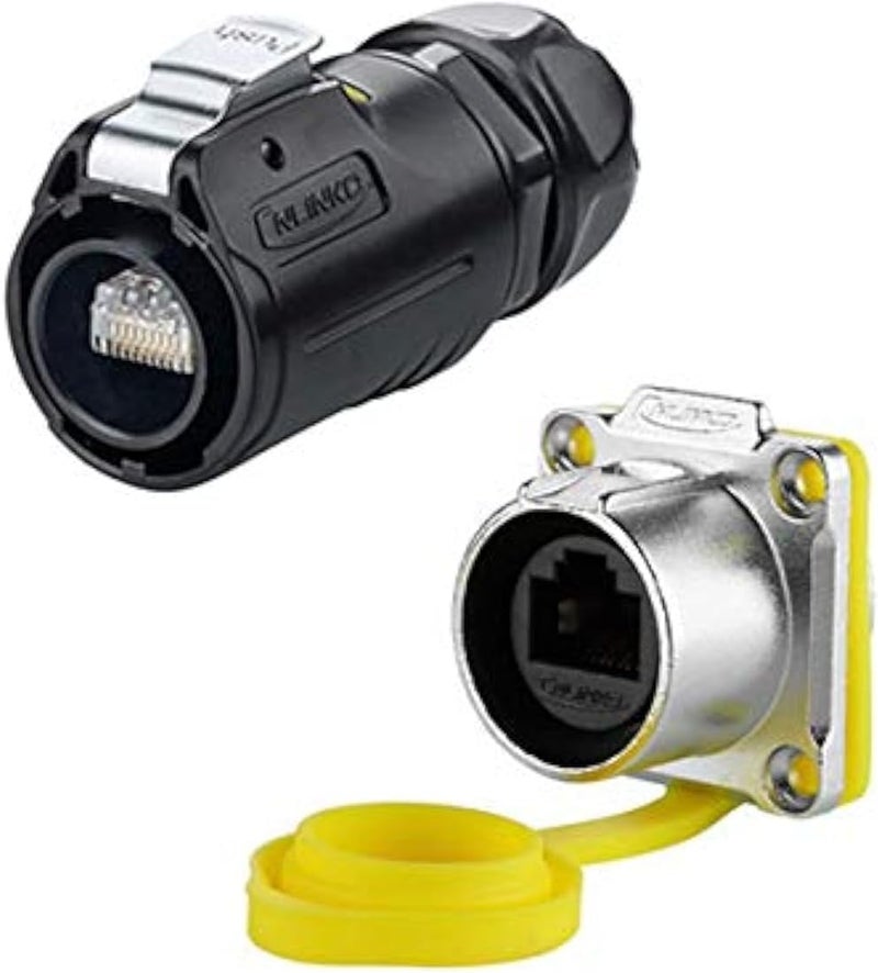 CNLINKO RJ45 Ethernet Industrial Circular Connector, Male Plug & Female Panel Mount Receptacles Socket Jack, Outdoor Waterproof IP67, Fast Data, Heavy Duty - Image 1