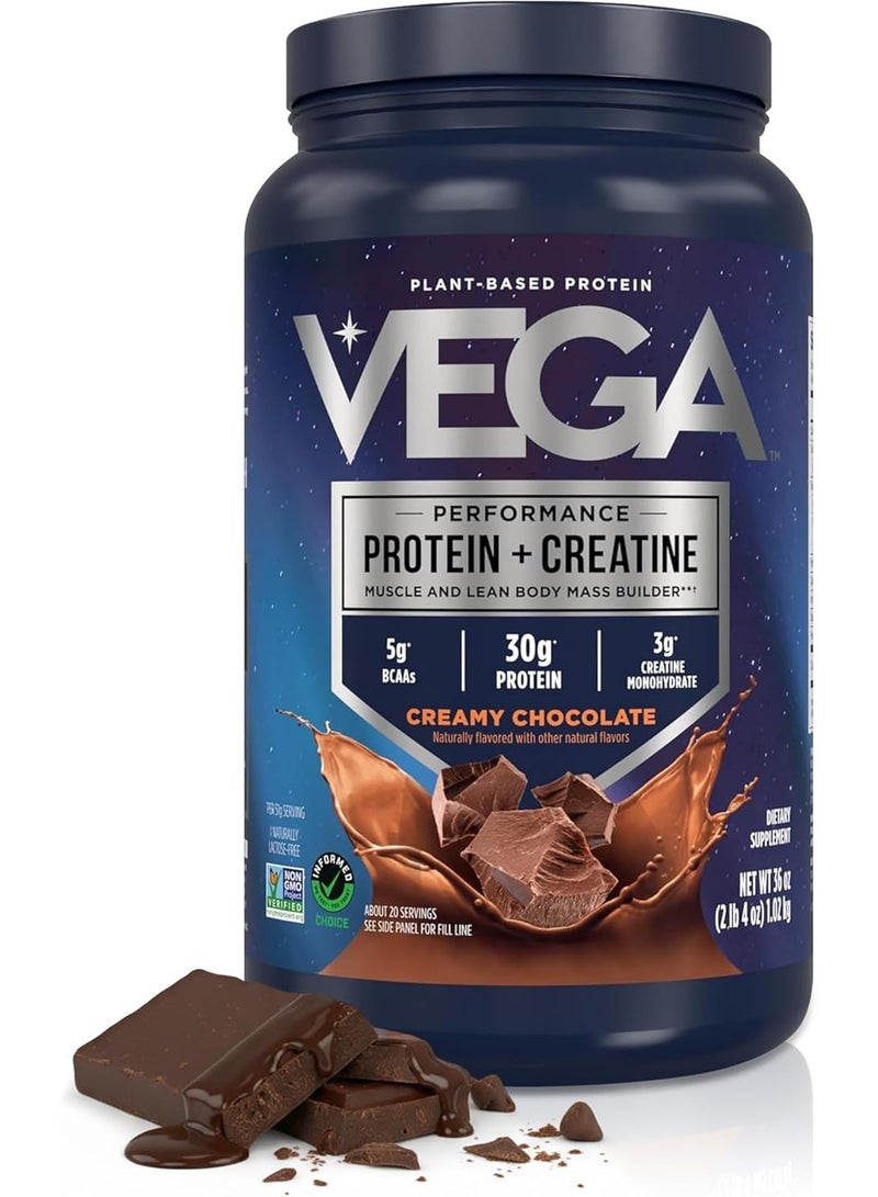 Vega, Plant-Based Performance Protein + Creatine, Creamy Chocolate, 2 lb 4 oz (1.02 kg)