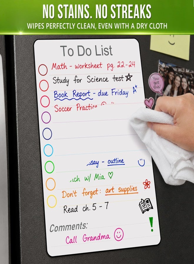 JUZARI Small Magnetic Whiteboard for Locker to Do List 5x7 A5 - Mini Lined Dry Erase Board for School - Locker White Board Magnet Organizer - Magnetic Whiteboard for Locker Decor Classroom Daily Checklist - Image 5