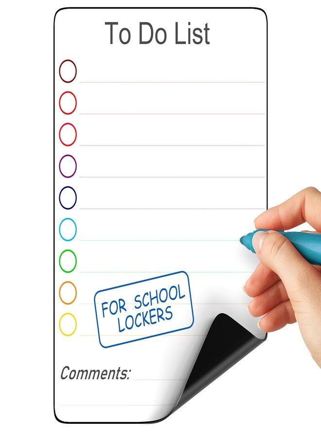 JUZARI Small Magnetic Whiteboard for Locker to Do List 5x7 A5 - Mini Lined Dry Erase Board for School - Locker White Board Magnet Organizer - Magnetic Whiteboard for Locker Decor Classroom Daily Checklist - Image 1