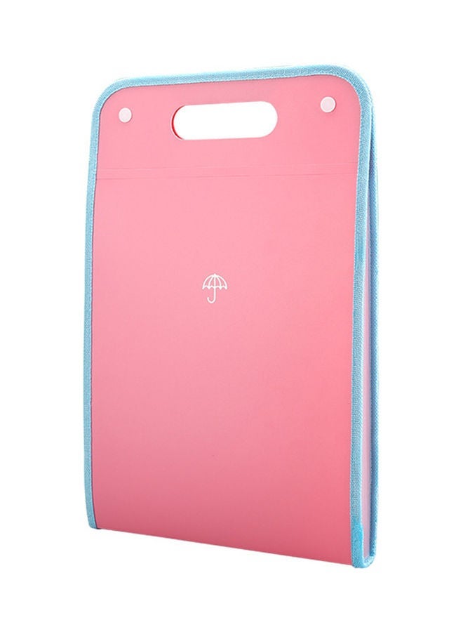 NIBEMINENT A4 Size Expanding File Folder with 13 Pockets Pink  - Image 1