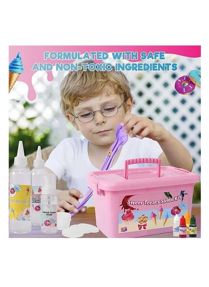 Generic - DIY Slime Kit for Kids-Non-Sticky,Soft & Scented to Make Cloud Slime, Foam Slime, Butter Slime, Ice Cream Slime & Candy Slime with Charms – Stress Relief Party Favors & Great Gift Idea - Image 1