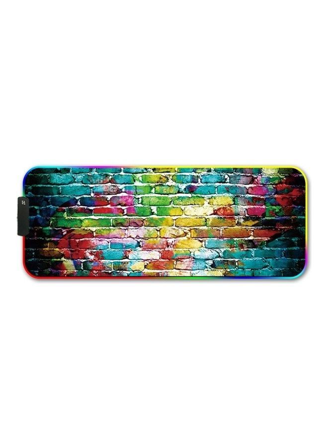 NIBEMINENT Brick Pattern RGB Luminous Non-Slip Mousepad Multicolour - Image 1