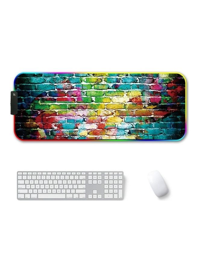 NIBEMINENT Brick Pattern RGB Luminous Non-Slip Mousepad Multicolour - Image 2