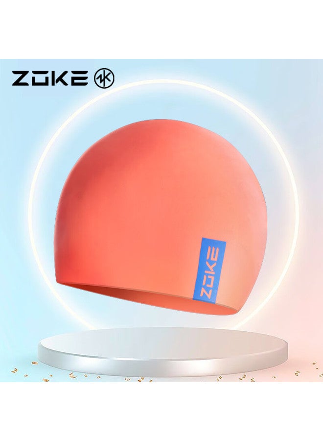 Zoke Solid Color Shiny Swim Cap Silicone Waterproof Ear Protection Adult Swimming Training Equipment 625603201-3 - Image 1